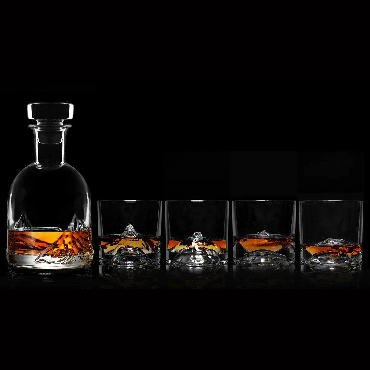 The Peaks Crystal Whiskey Decanter Set (5 pcs)