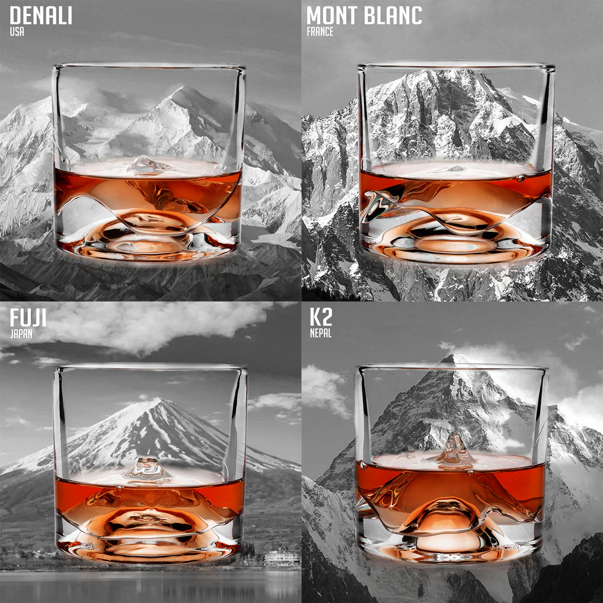 The Peaks Crystal Whiskey Decanter Set (5 pcs)