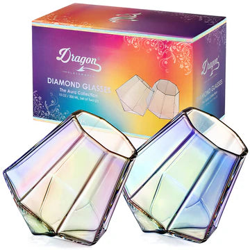 Aura Collection Diamond Glasses (Set of 2) 10 oz