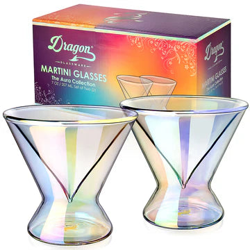 Aura Collection Stemless Martini Glasses (Set of 2) 7 oz