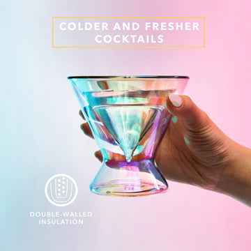 Aura Collection Stemless Martini Glasses (Set of 2) 7 oz