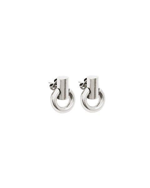Oatmeal Hoop Earrings - Silver