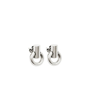 Oatmeal Hoop Earrings - Silver