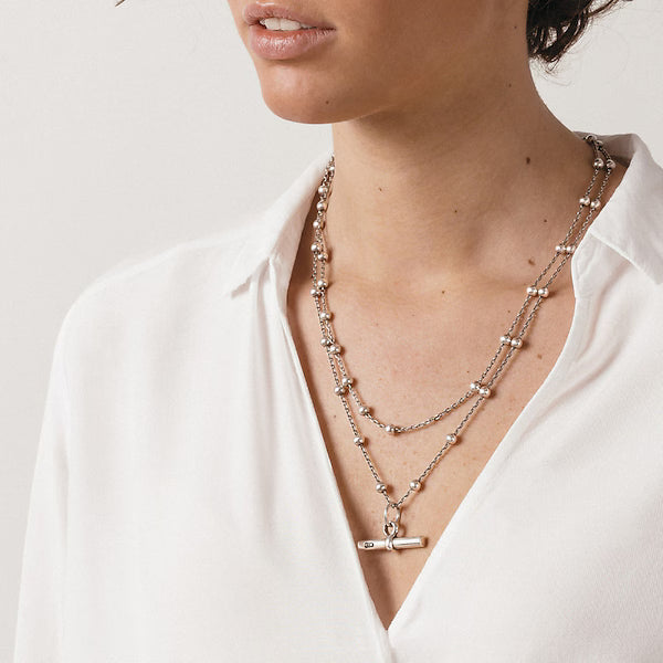 Beaded Mast Necklace - Silver
